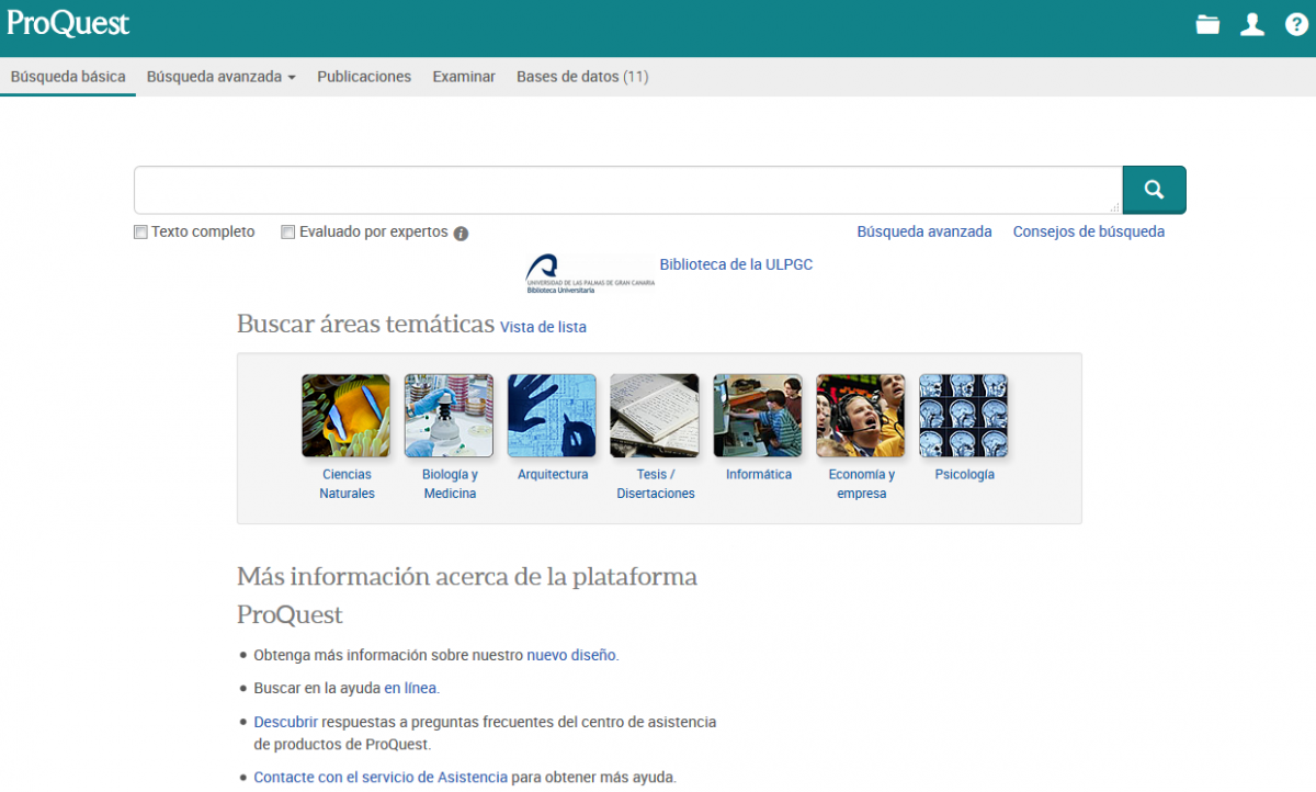 Nuevo diseño de la interfaz de la plataforma ProQuest