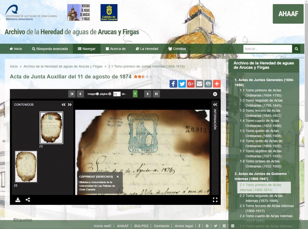 Archivo de la Heredad de Aguas de Arucas y Firgas