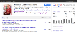 Vista de un perfil de citas de un autor en Google Académico, con foto, datos personales, tabla y gráfico de citas, y listado de publicaciones con nº de citas y año.