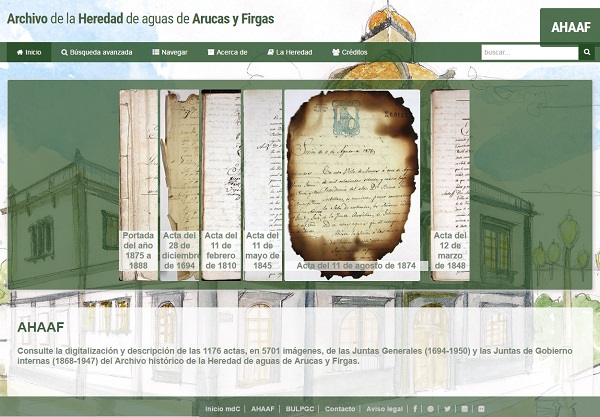 Portal 'Archivo de la Heredad de Aguas de Arucas y Firgas'