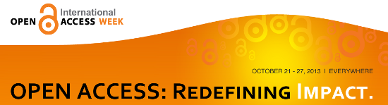 Logo y lema de la Semana Internacional de Acceso Abierto: Redefining Impact