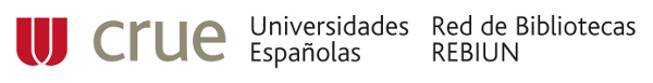 Logotipo de la CRUE Universidades Españolas - Red de Bibliotecas REBIUN