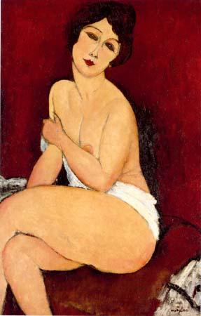 "Nu assis sur un divan (la Belle Romaine)" pintado por Modigliani en 1917