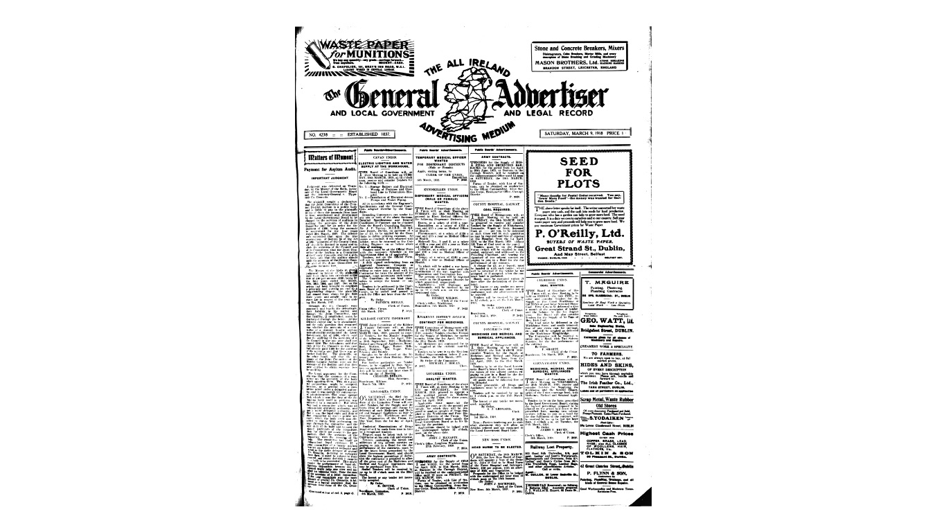 General Advertiser for Dublin, and all Ireland