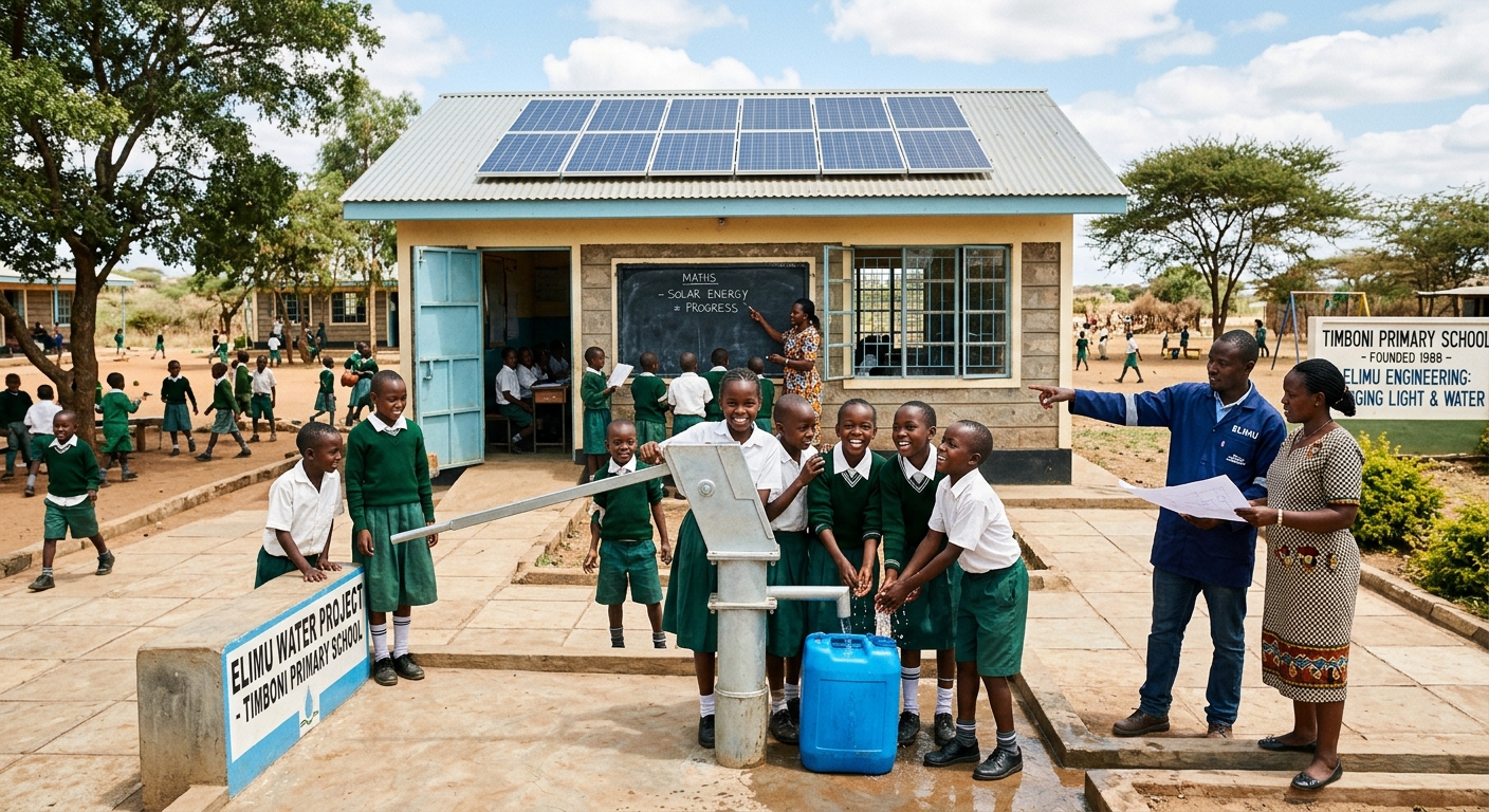 Paneles solares, bombas de agua y aulas en funcionamiento.