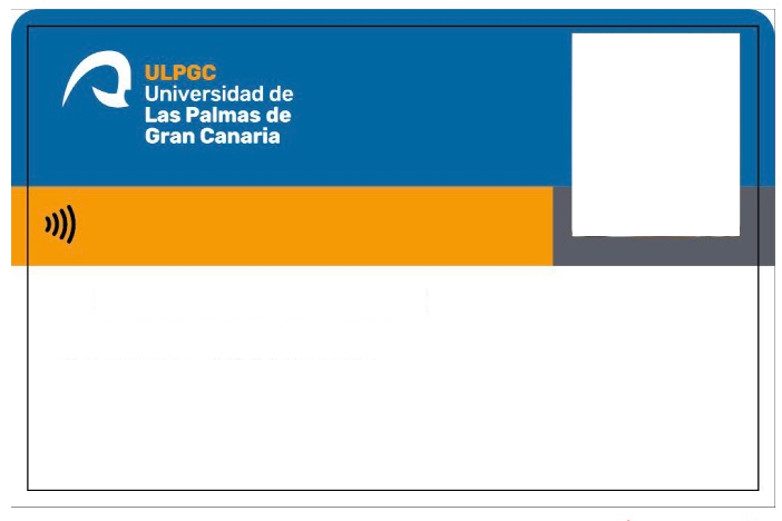 Vista de una tarjeta universitaria con el espacio de la foto y el nombre en blanco.
