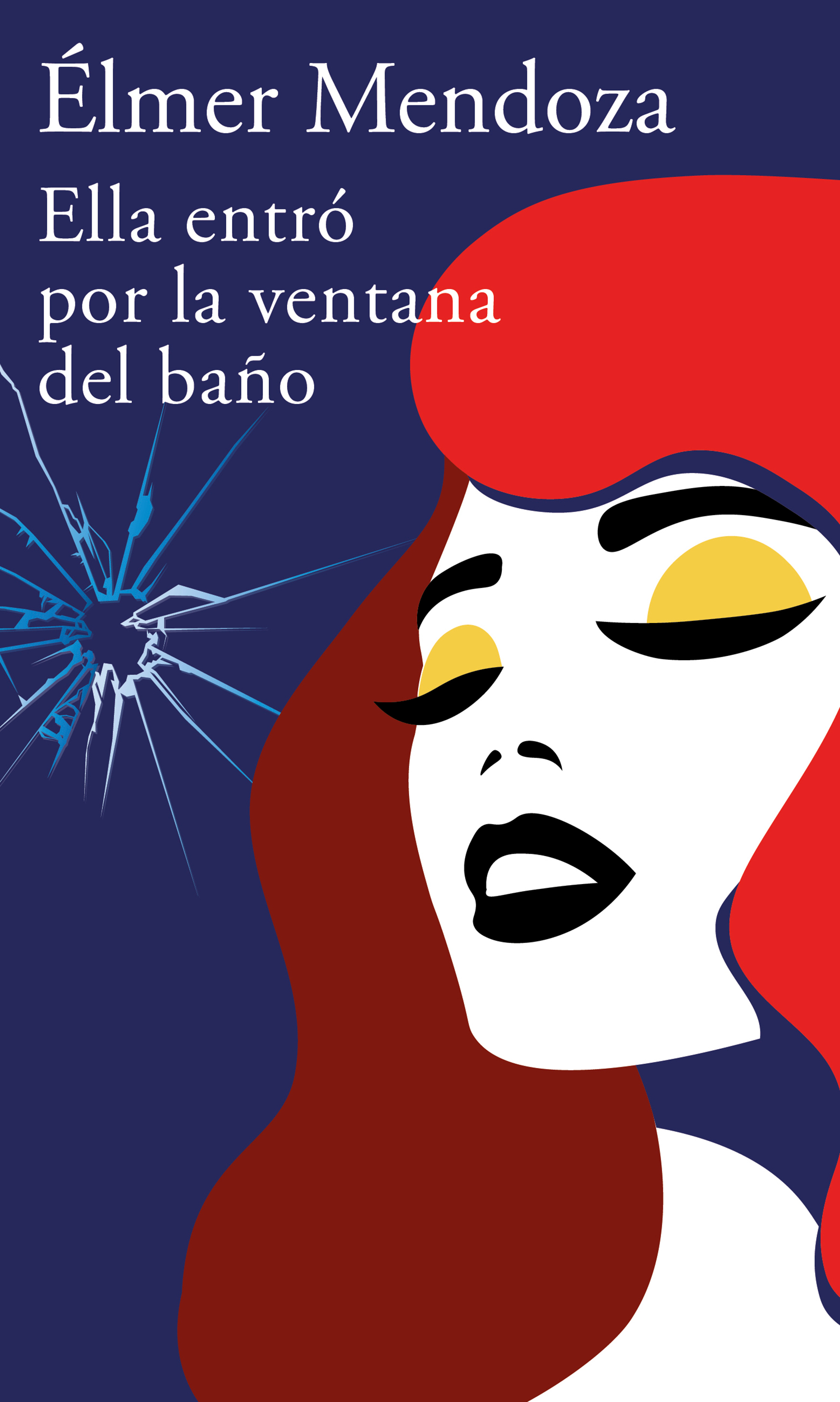 Dibujo de mujer con pelo rojo y efecto de cristal roto a su lado