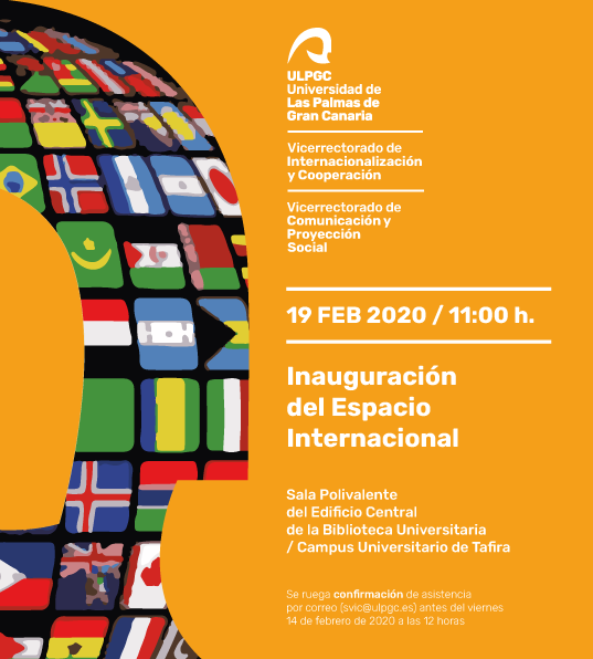 Cartel de la inauguración del Espacio Internacional