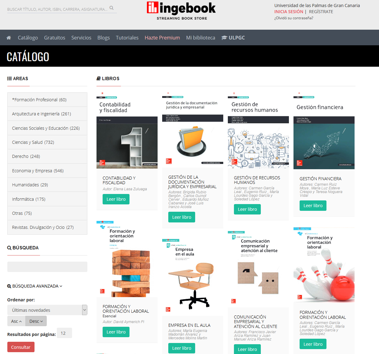 Plataforma de libros electrónicos IngeBooks
