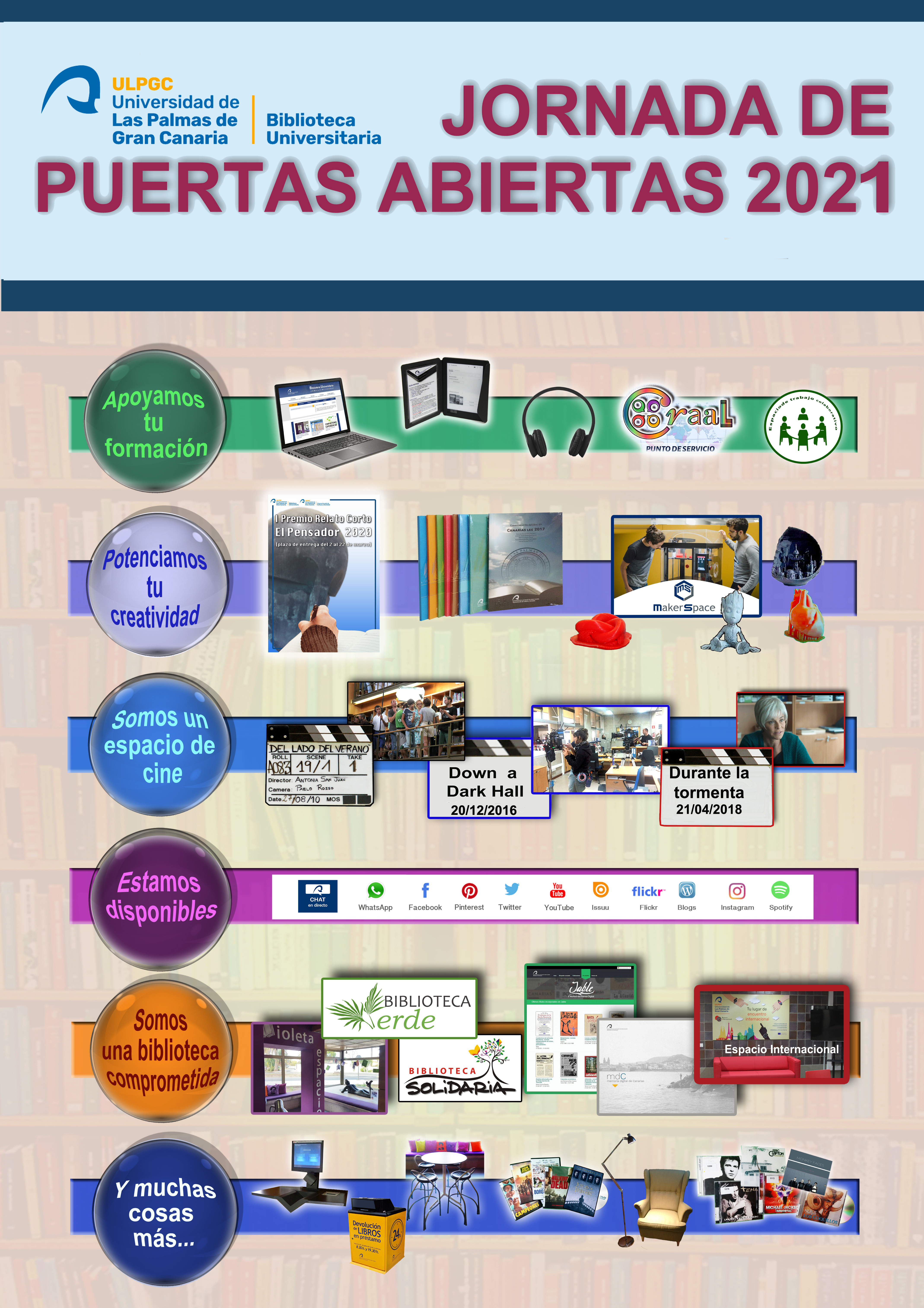 La Biblioteca en la Jornada de Puertas Abiertas online en la ULPGC para futuros estudiantes